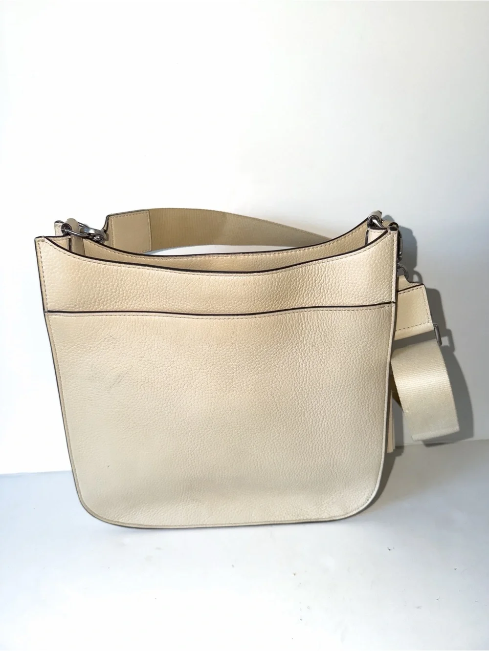 Tory Burch Thea Web Large Shoulder Bag. Color New Cream. Retail $449. Minimalist